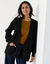 Gilet long ouvert, maille anglaise (noir)