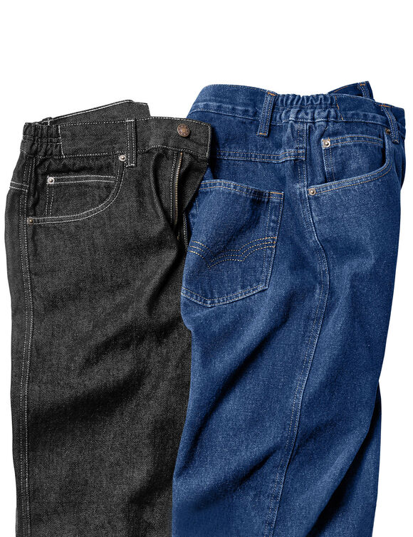 Jeans met elastische tailleband opzij - binnenpijplengte 72 cm (black)
