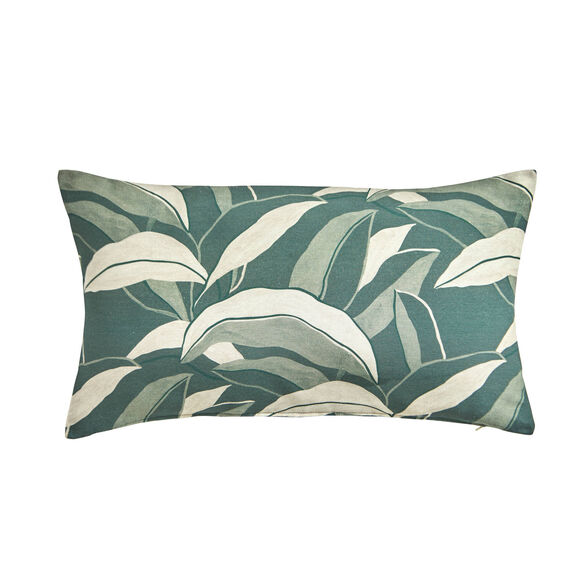 Kussenhoes met bladerenprint - set van 2 (groen)