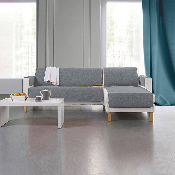 Prot&egrave;ge-salon faux-uni antiglisse (gris)