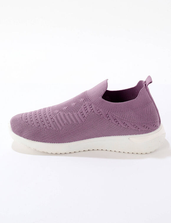 Baskets textile mesh légères, à enfiler (mauve grisé)