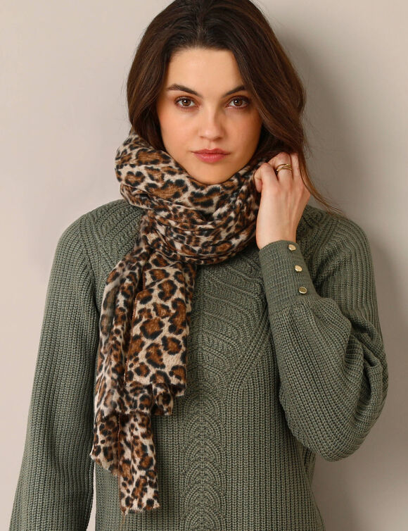 Pull-tunique maille fantaisie  (kaki)