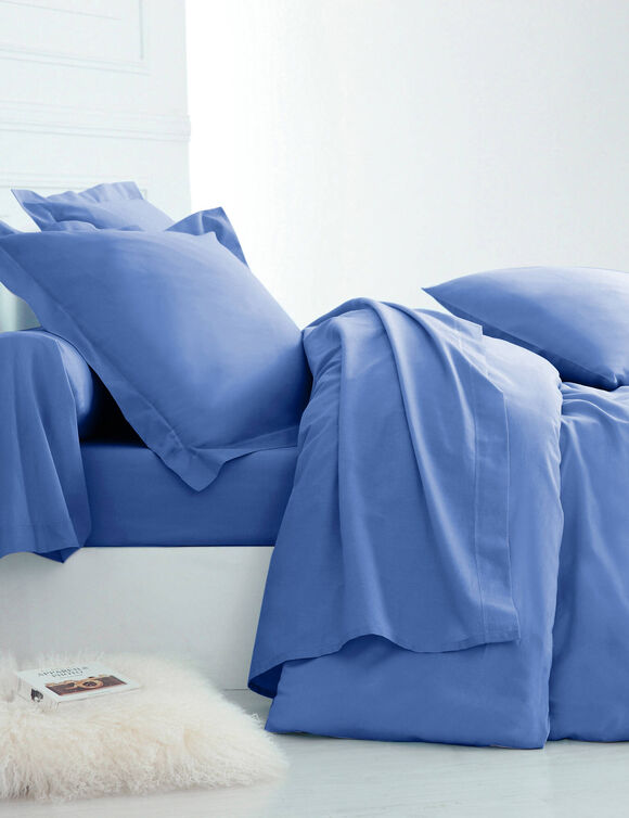 Linge de lit uni coton  (océan)