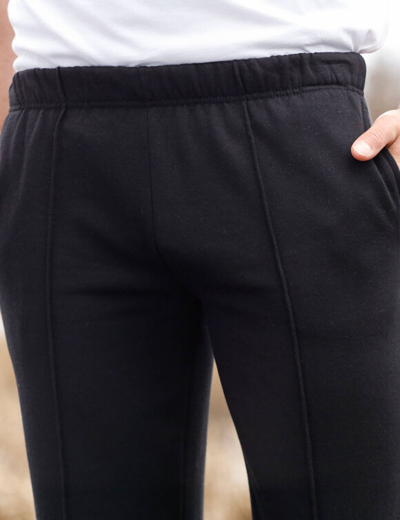 Pantalon loisirs molleton, bas droits (noir)