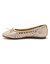 Platte, leren ballerina's in leer (goudkleurig)