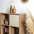 Cube de rangement pliable, tissage fantaisie (cr&egrave;me)