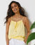 Top fluide &agrave; fines bretelles, col am&eacute;ricain nou&eacute; (jaune p&acirc;le)