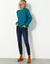 Pull col rond maille anglaise (bleu pétrole)
