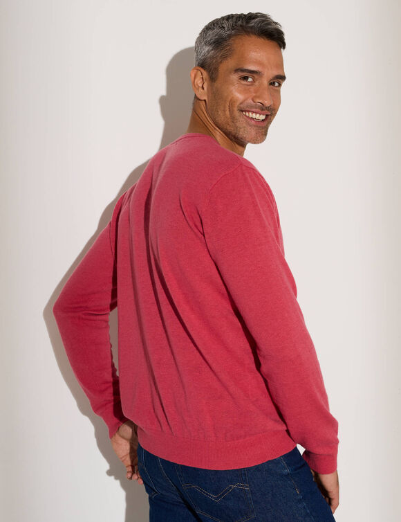 Pull uni col rond (framboise)