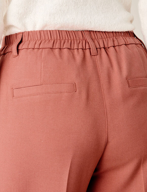 Pantalon élégant droit, uni (paprika)