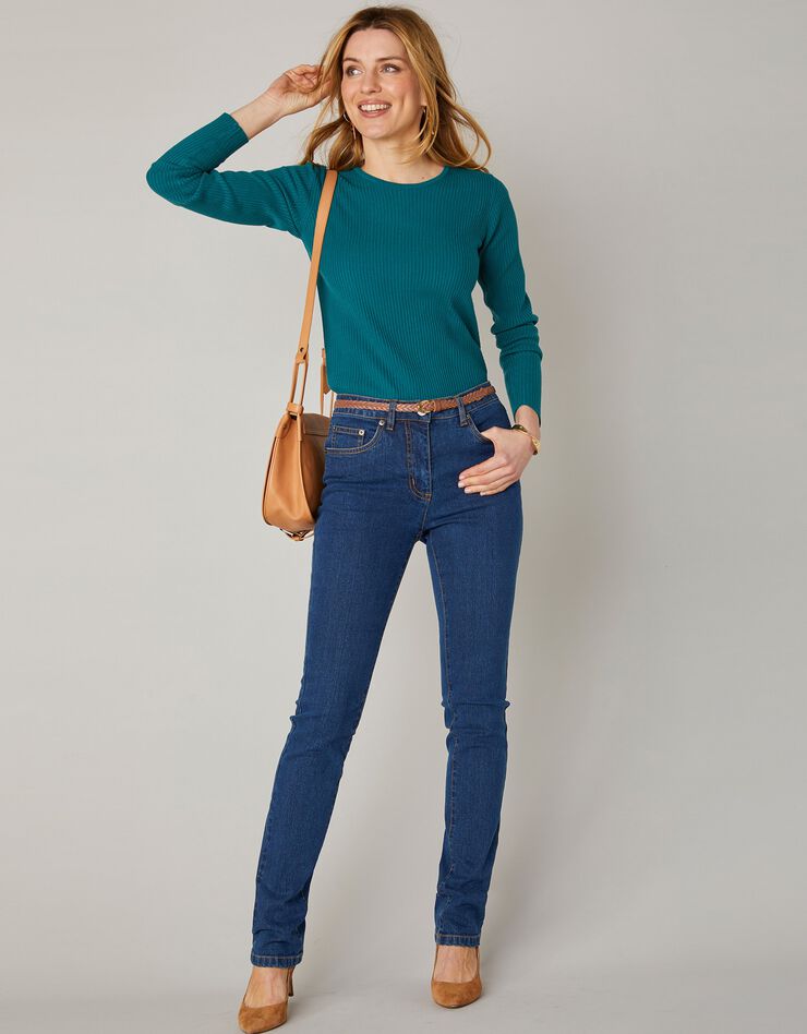 Stretchjeans in recht model - kleine lengte, dark blue Stretchjeans in recht model - kleine lengte, dark blue, hi-res image number 2