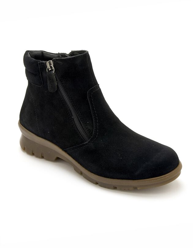 Boots cuir extensible double zip PÉDICONFORT (noir)