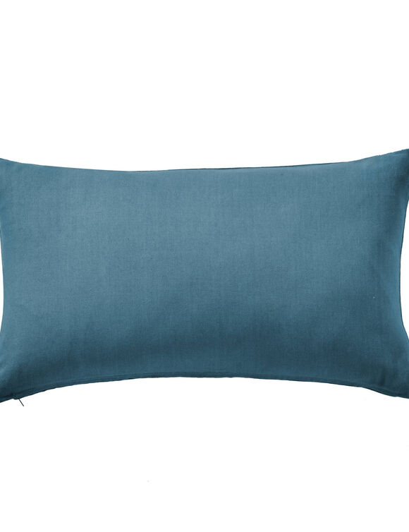 Kussenhoes in effen zeildoekstof - set van 2 (blauw)