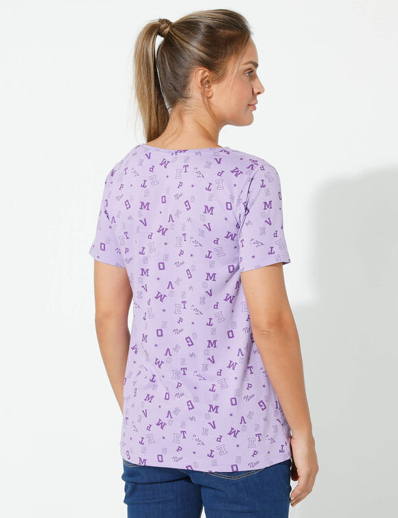 T-shirt imprimé "lettres" (parme / violet)