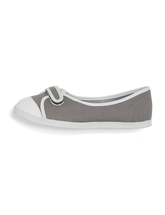 Ballerines toile (gris / blanc)