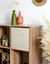 Cube de rangement pliable, tissage fantaisie (crème)