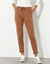 Joggpant in molton met elastische taille (karamel)