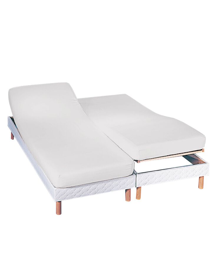 Geplooid metgezel Nebu Effen hoeslaken in jersey voor gelede bedbodem, hoeken van 27 cm, wit |  Blancheporte
