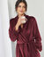 Peignoir velours uni (bordeaux)