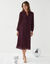 Robe unie mi longue, voile pliss&eacute; (prune)