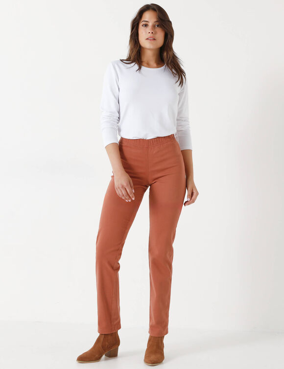Pantalon sculptant, ceinture ventre plat (caramel)