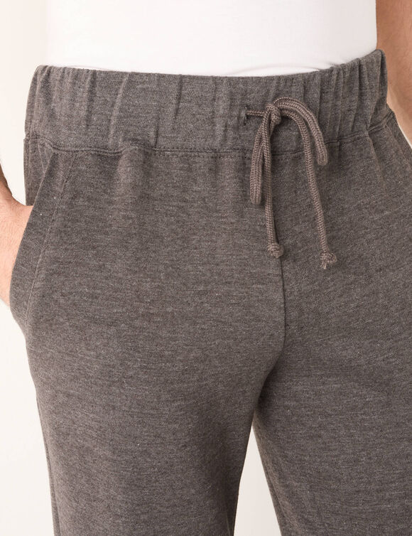 Pantalon jogging molleton bas droits (anthracite chiné)