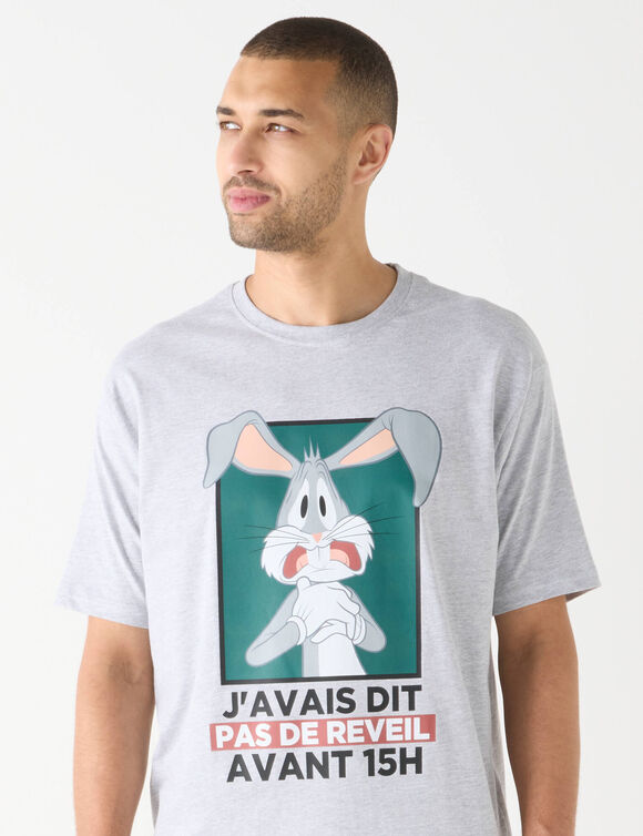 Bugs Bunny-pyjamashorts met korte mouwen en korte broek (groen / grijs)
