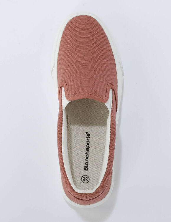 Tennis en toile slip on (bois de rose)