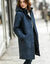 Gematelasseerde parka in microvezel (marine)