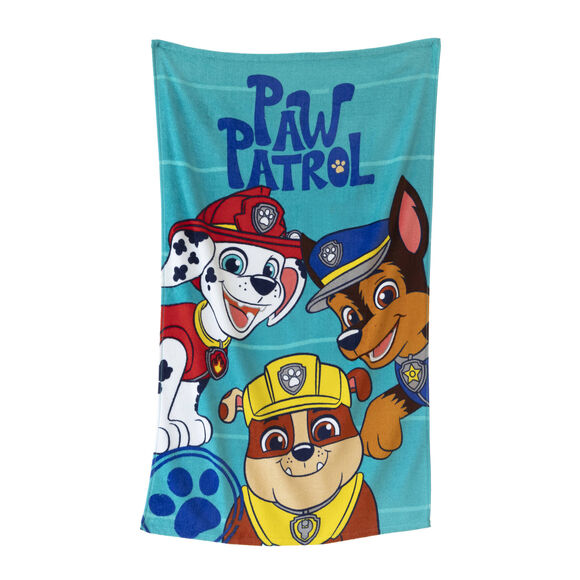 Kinderbadlaken Paw Patrol®, katoenen badstof en velours - 320g/m2 (blauw)