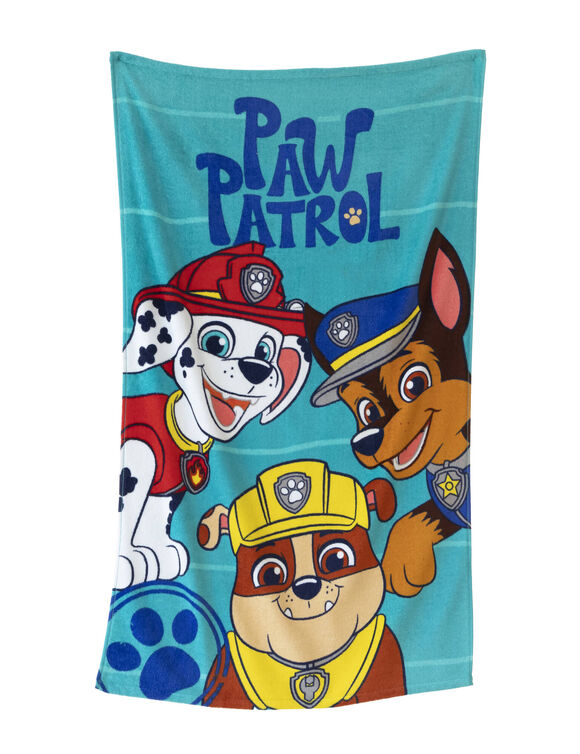 Kinderbadlaken Paw Patrol®, katoenen badstof en velours - 320g/m2 (blauw)