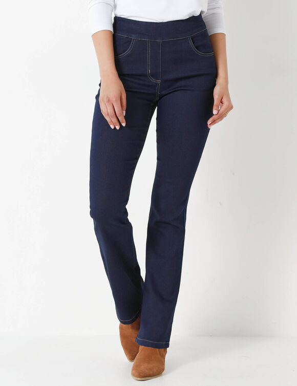 Ultracomfortabele bootcut jeans, kleine lengte (dark blue)