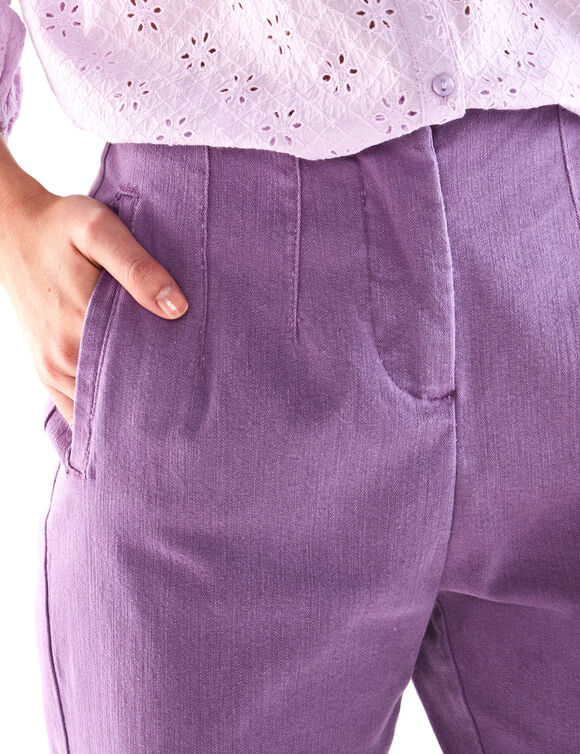 Pantalon 7/8ème gainant, taille haute (parme)