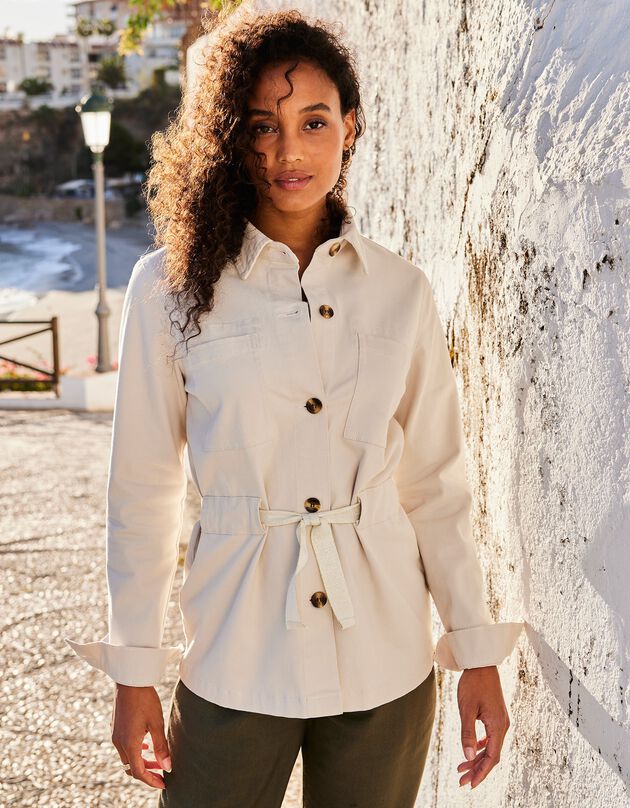 Veste saharienne manches longues (beige)