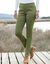 Rechte broek met elastische taille (olijfgroen)