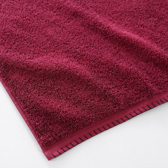 Eponge unie 540g/m2 confort luxe finition point de cheval (lie de vin)