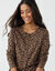 Cardigan boutonn&eacute; imprim&eacute; l&eacute;opard  (taupe / noir)