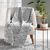 Plaid met franjes en bloemenprint (grijs)