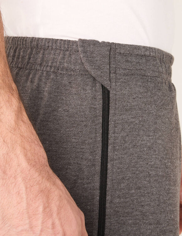 Pantalon de jogging facile &agrave; enfiler zipp&eacute; c&ocirc;t&eacute;s (anthracite)