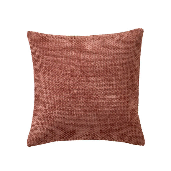Housse de coussin unie tissage chenille - lot de 2 (rose blush)