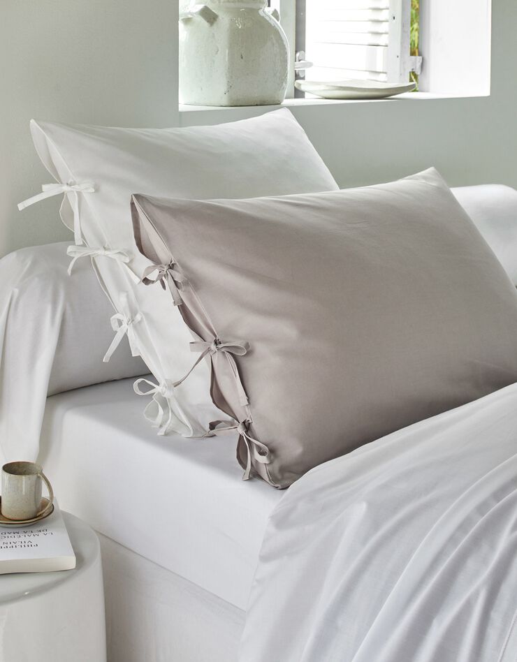 Linge de lit uni percale (taupe)