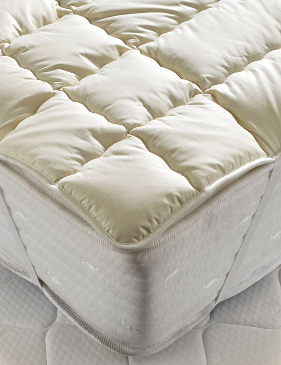 Topdekmatras in wol met Proneem® antihuisstofmijtbehandeling (gebroken wit)