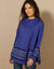 Capevest in jacquard, opstaande hals (korenbloem)