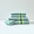 Collection serviettes de bain liteau rayures bayad&egrave;res - &eacute;ponge bouclette 420 gr/m&sup2; (vert d'eau)
