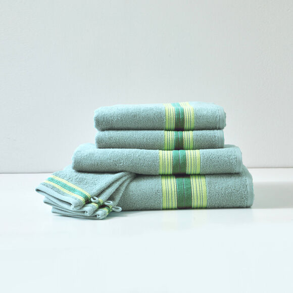 Collectie badhanddoeken met strepen in bayad&egrave;re-stijl &ndash; lusjesbadstof 420 g/m&sup2; (watergroen)