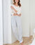 Pantalon de pyjama tiss&eacute; teint rayures (&eacute;cru / bleu)