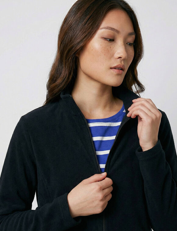 Veste zipp&eacute;e maille polaire, manches longues (noir)