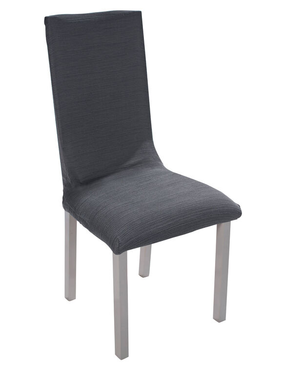 Housse chaise unie extensible - housse int&eacute;grale ou assise seule (gris)