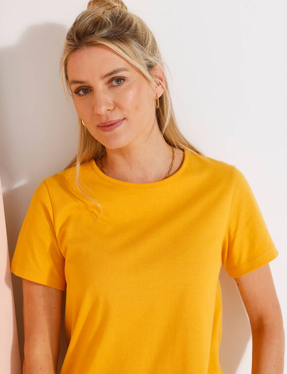 T-shirt manches courtes uni (miel)