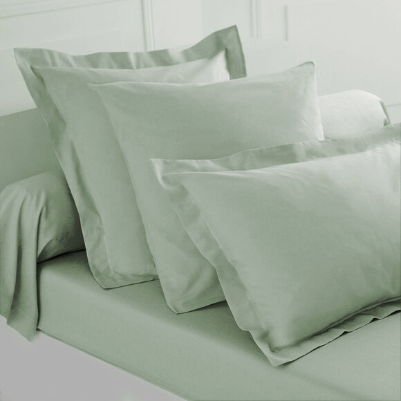 Drap-housse uni jersey bonnets 26 cm (vert amande)